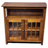 art & crafts style oak stand 2 door 36"