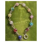 sterling silver & agate cabochon bracelet