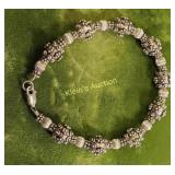 Bali style sterling bracelet 7 1/2"