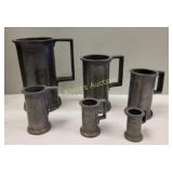 Jean roussel Paris french pewter measuring cups 6