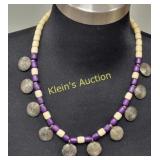 bone swirl exotic necklace