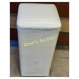 vintage white wicker style  hamper