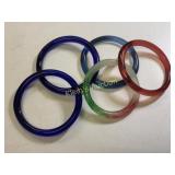 vtg blown glass bangle bracelets lot of 5
