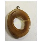 antique horn oval necklace pendant gorgeous!