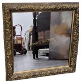antique walnut mirror w/gold gilt