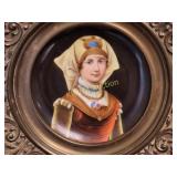 antique kpm style porcelain royal lady portrait pl
