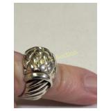 sterling basket weave style ring sz 6