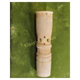 antique carved bone needle case 3 1/2'