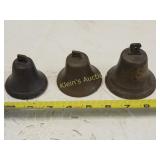 antique bronze bells all work lot of 3