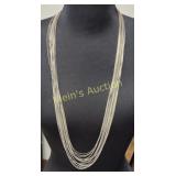 16 strand liquid silver stylen necklace patina &