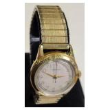 longines 14K yellow gold watch w/ gf band working!