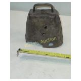 antique rectangular hand made cow bell
