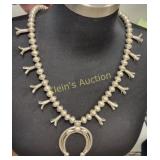 Navajo sterling Squash Blossom Necklace J Lovato