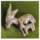 sterling taxco donkey & burro 1950's brooch