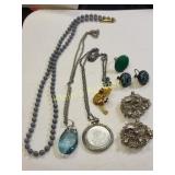 estate jewelry lot necklaces, earrings , ring too