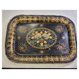 antique tin toleware 1800's hand cut & decorated