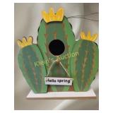 Tin Cactus Bird House hello spring