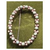 Mexican petit point turquoise & sterling brooch