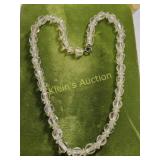 art deco clear or rock crystal sterling necklace "