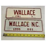 pair of wallace NC license plates 1981 & 95 nice