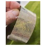 hammered silver tone cuff bracelet