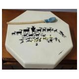 rawhide hand drum artbeat Native American w/bag