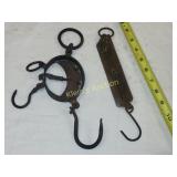 brass scales vtg pair moon scale pocket balance ho