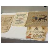 5 Hand stitched samplers cross stitch
