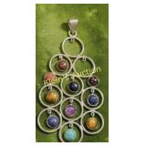 sterling & gemstone pendant 10 chakra