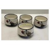 yunomi speckled glaze tea cups lot of 4 cherryblos