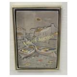 vtg L moroni 925 silver bar relief picture boats e