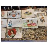 anti / vtg 13 postcards valentines