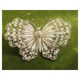 antique 800 silver lacy filigree butterfly brooch
