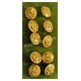 10 waterbury military authentic gold eagle buttons
