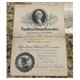 Rare 1900 certificate asst sgt at arms republican