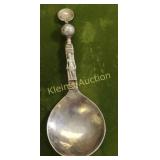 antique 1748 silver spoon signed HO 5"