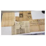 Ephemera lot document & newspapers