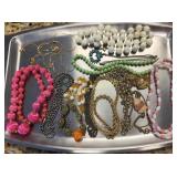 collection of vtg costume jewelry lot necklaces