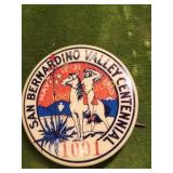 rare 1910 san bernadino valley cente pinback buttn