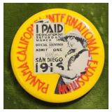 1916 Panama California expo button souvenir