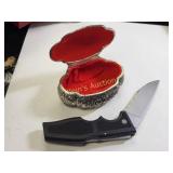 gerber 600 pocket knife & vtg japan trinket box