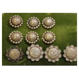 anti / vtg sterling silver button lot of 10 pcs