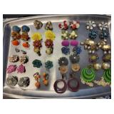 Costume Earrings lot of 26 pairs 1950