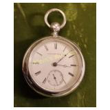 Rare 1873 Elgin Coin silver pocket watch 18sz work