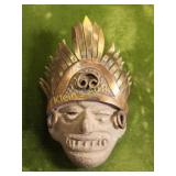 vtg mcm mexico aztec warrior brooch pendant