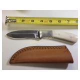 hand made wild turkey fixed blade knife w/sheath
