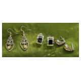 3 pairs sterling silver earrings pierced! marcasi