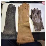 3 pairs of ladies leather gloves, Christian dior