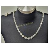 40's rock crystal quartz or cut glass necklace &
