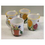 4 hand painted coffee cups for starbucks